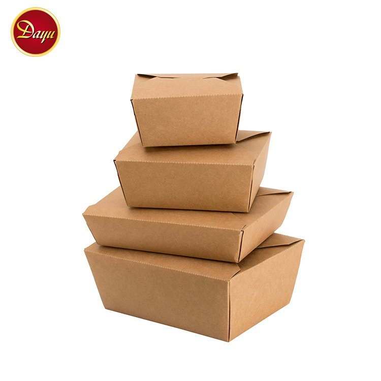 Custom Printed Kraft paper Food packaging Take Away Lunch Box And Salad Soup Bowl Coffee Cup
