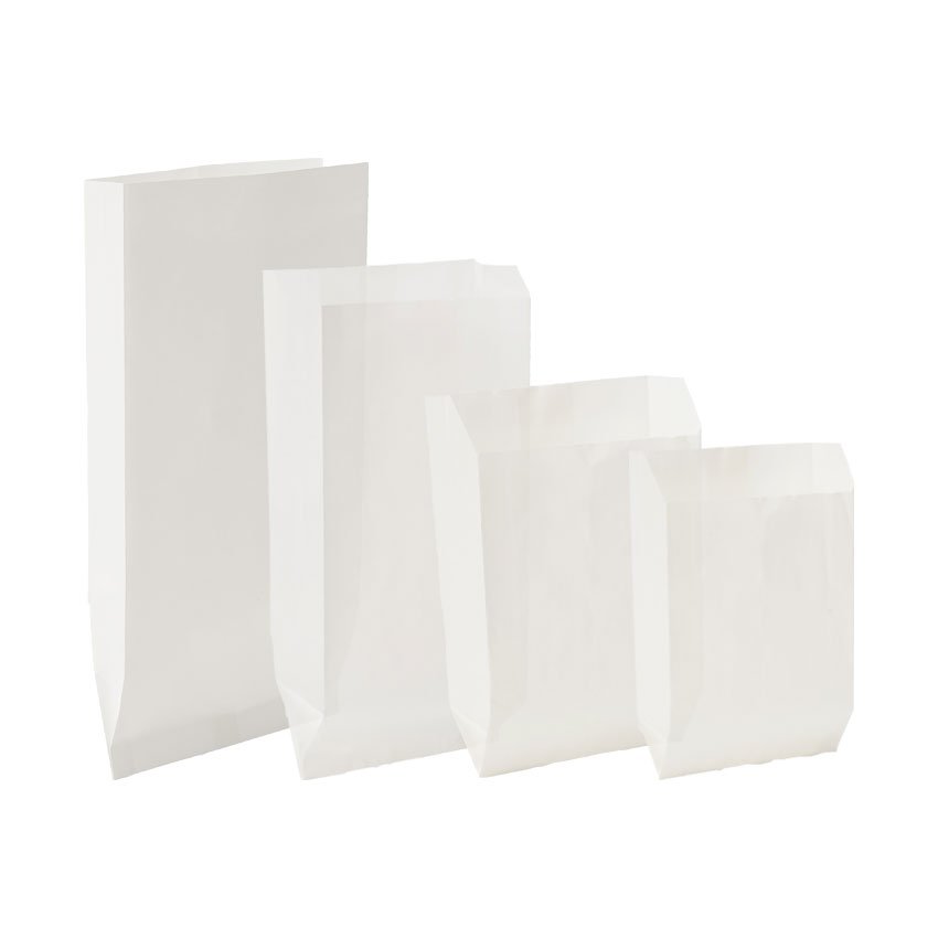 Disposable Degradable Takeaway 60 Gsm Food Grade White Brown Kraft Paper Bag For Bread Chips Snacks