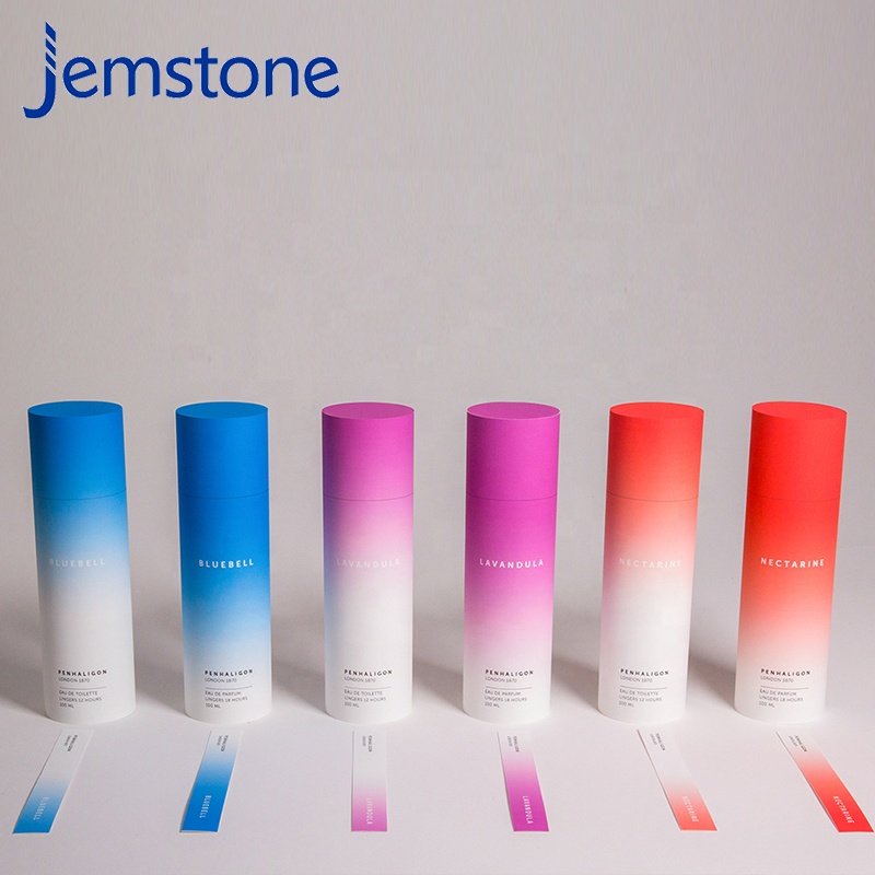 Custom Skincare paper cosmetic bottle cardboard packaging tubes pink blue color packaging paper cylinder box series