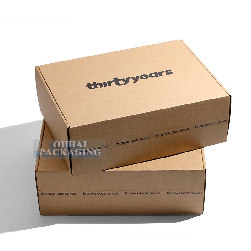 Custom Kraft Paper Zipper Tear-Off Cardboard Packing Box Focus on Privacy Brown Paper Shipping Mailer Boxes with Custom Logo