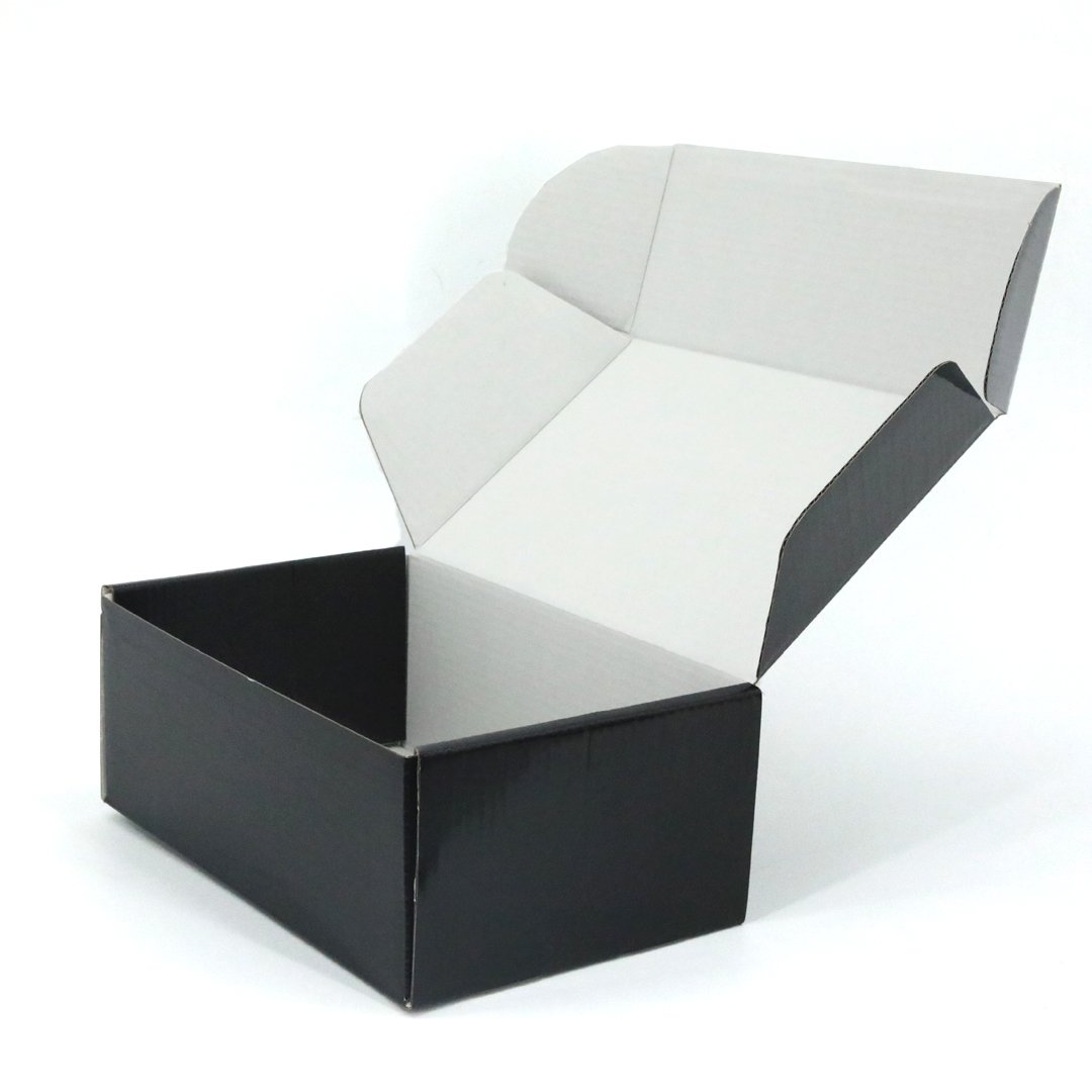 Customized box packaging recyclable black paper packaging corrugated mailer box black corrugated boxes with logo