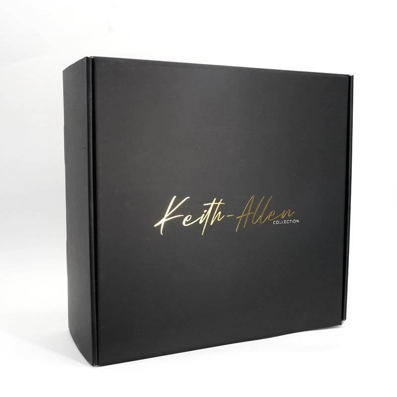 Customized box packaging recyclable black paper packaging corrugated mailer box black corrugated boxes with logo