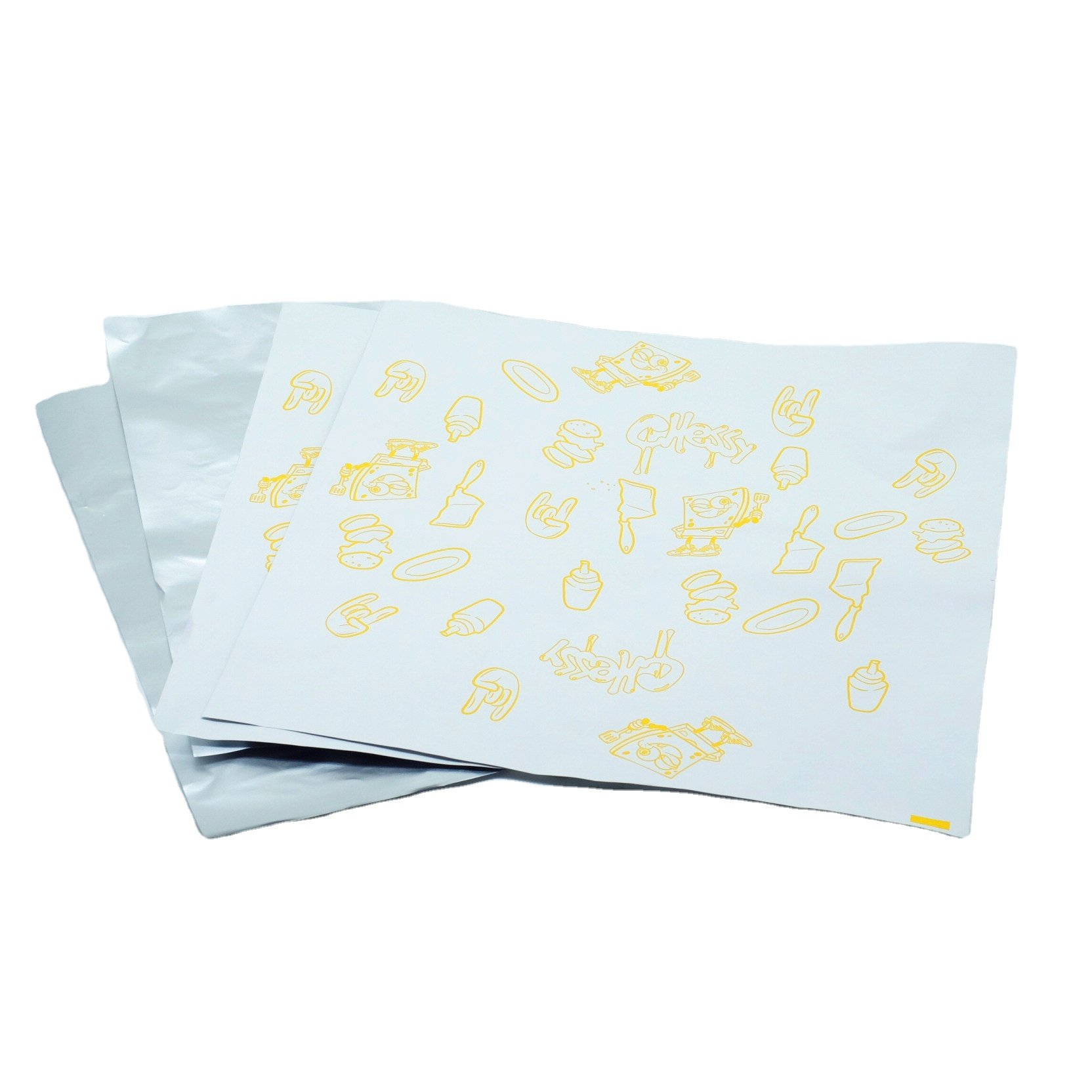 Recyclable Restaurant Oil Proof Aluminum Foil Wrap Custom Burger Wrapper Paper Burger Paper Burger Packaging Paper