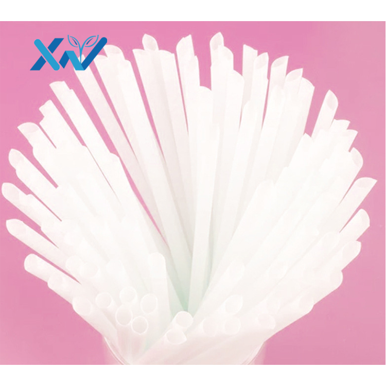 Compostable custom PLA sharp jumbo bubble tea drinking coffee straw 12mm 8mm 6mm wrapped by printed paper