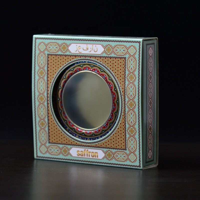 Wholesale Spice Foldable Packaging Saffron Paper Box Saffron Gift Packaging With window Safran Package Behalter