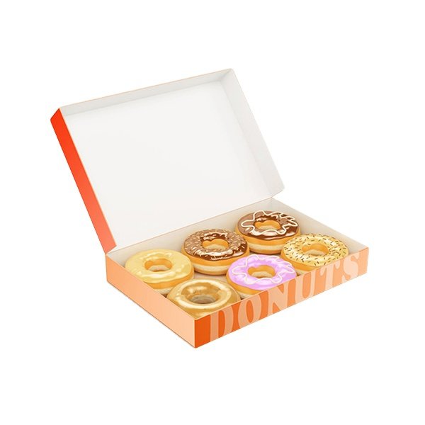 Customized Print Cardboard Cookie Cake Donut Box Colors Food Packaging