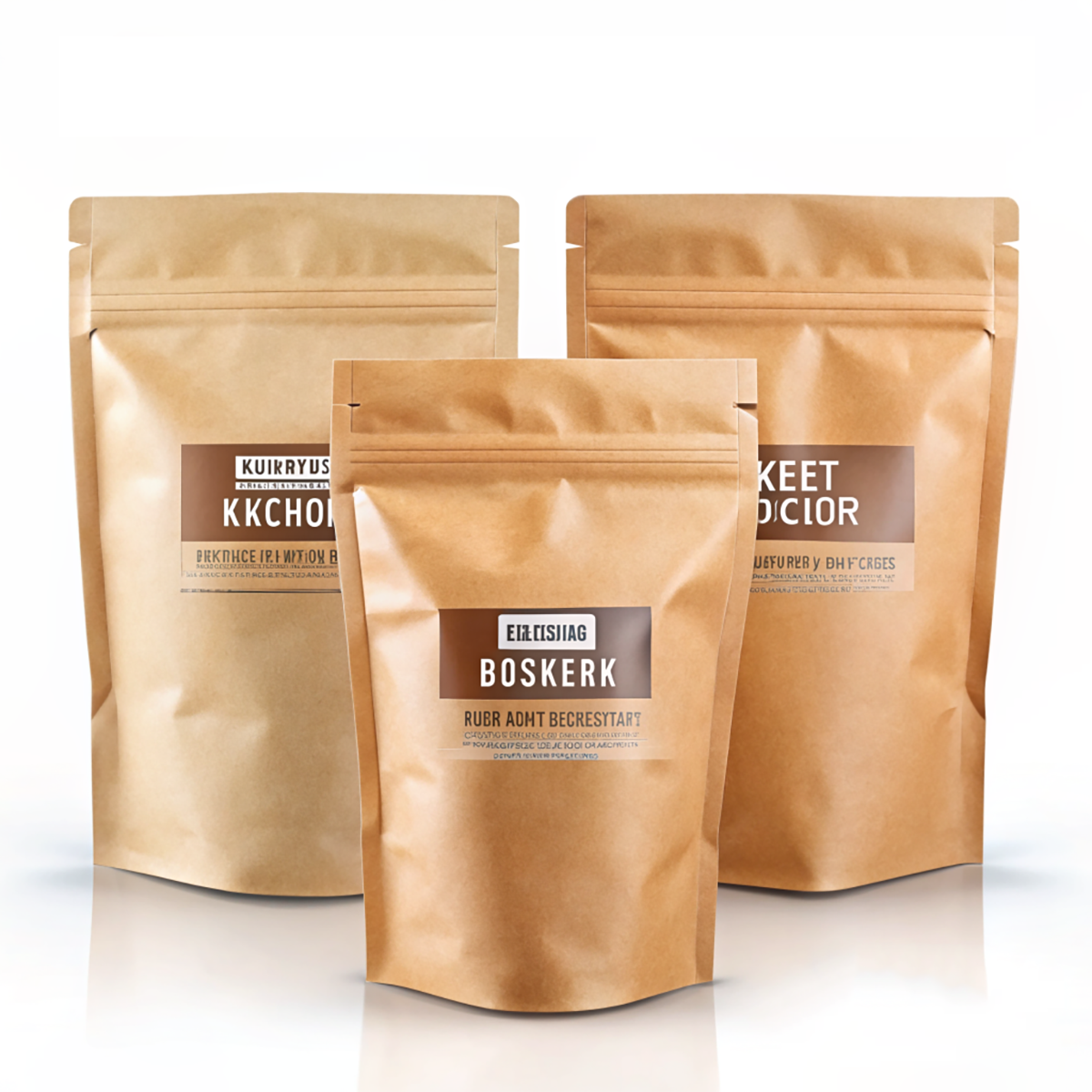 Eco Friendly Ziplock Stand Up Pouch Biodegradable Food Packaging Compostable Recyclable Kraft Paper Pouch Food Bags