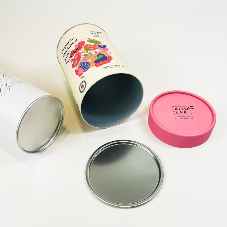 Natural coated aluminium cardboard Proteins Collagen Powder Supplement packaging paper tube