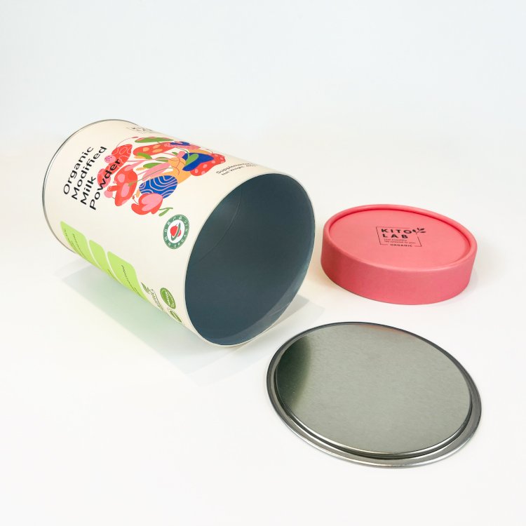 Natural coated aluminium cardboard Proteins Collagen Powder Supplement packaging paper tube