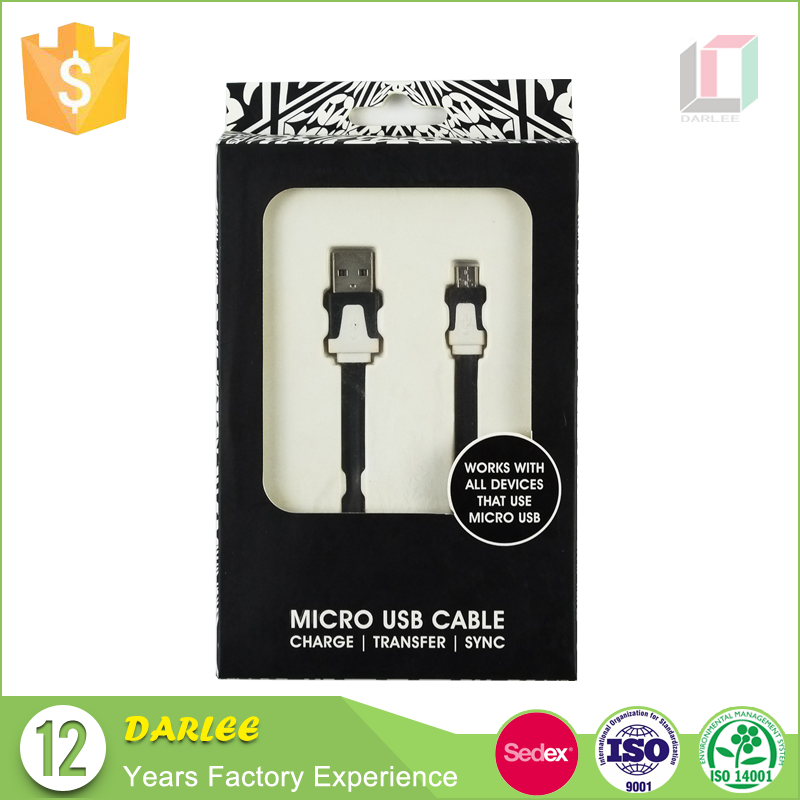Factory Custom Luxury High Good Quality Micro Usb Charge 3 in 1 Otg Type C Cable Packaging Paper Box
