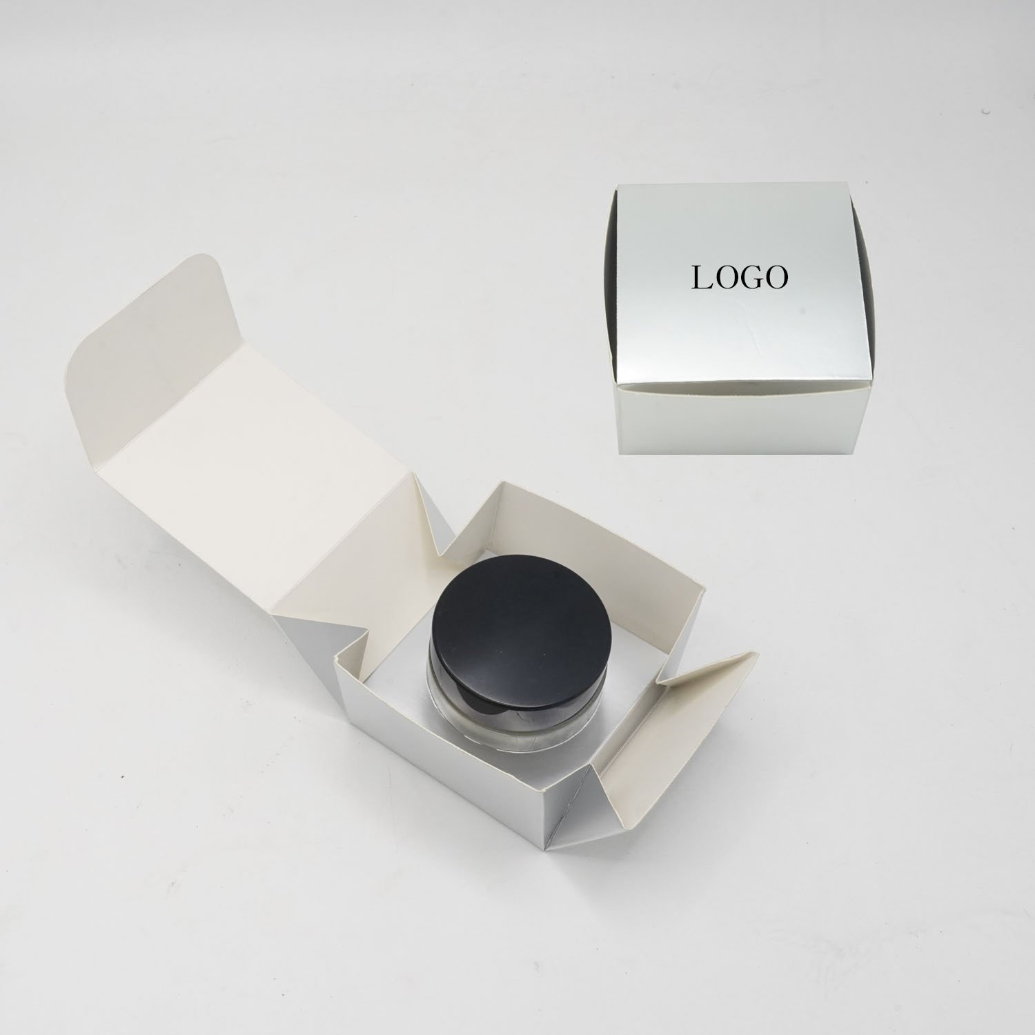 Face Cream Serum Lotion Box Printing Logo Customized White Card Cosmetic Packaging Paper Box