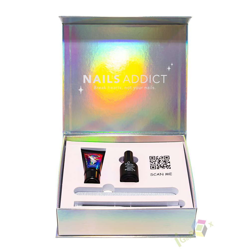 Luxury Design Custom Printing Holographic Cosmetic Box Packaging Paper Gift Box with Magnetic Closure