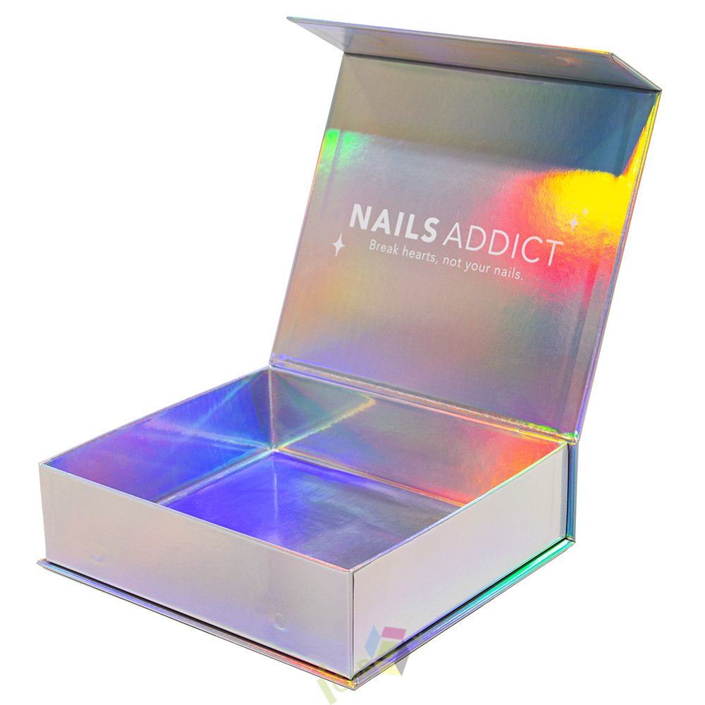 Luxury Design Custom Printing Holographic Cosmetic Box Packaging Paper Gift Box with Magnetic Closure
