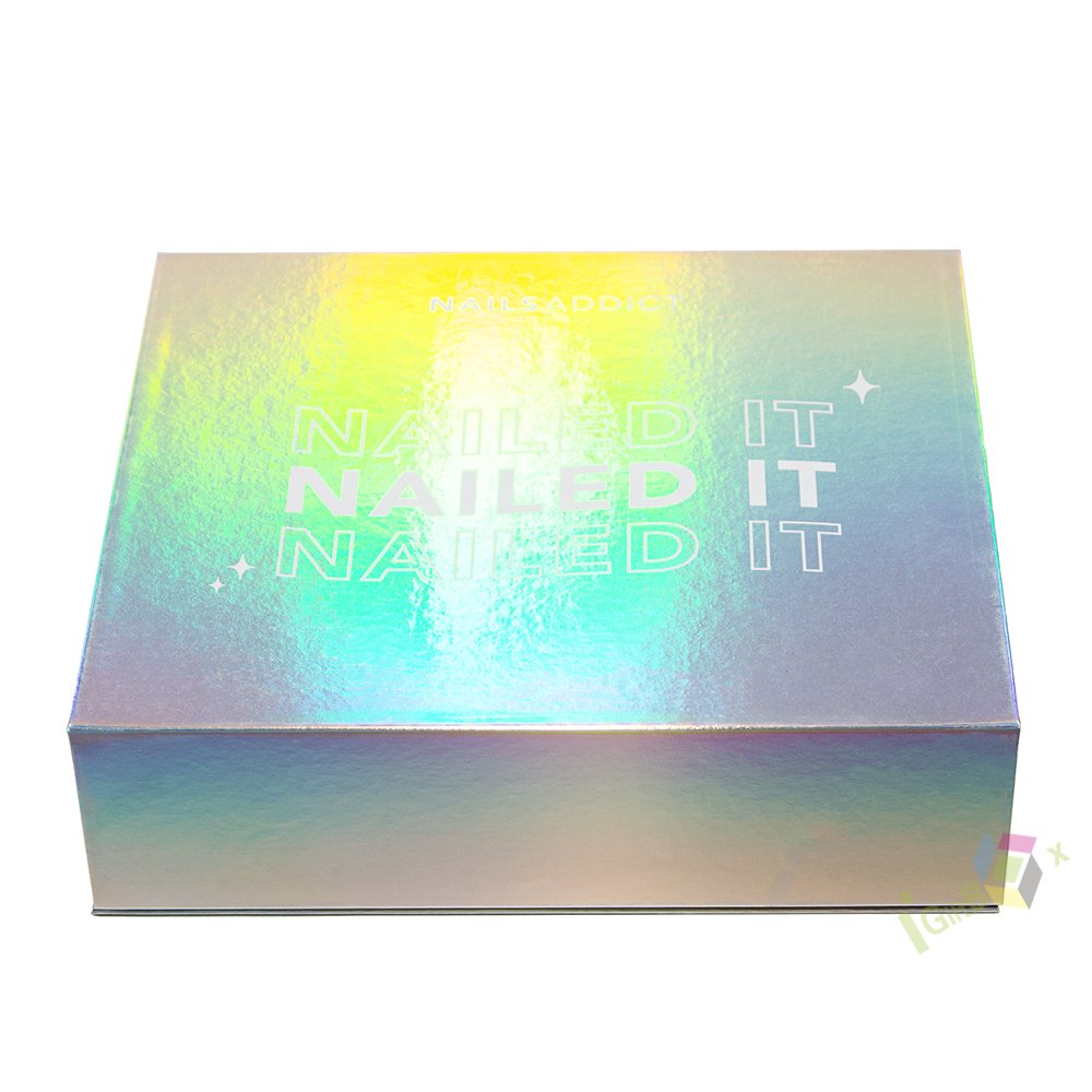Luxury Design Custom Printing Holographic Cosmetic Box Packaging Paper Gift Box with Magnetic Closure