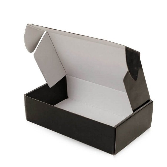 Black Mailer Paper Custom Shipping Boxes Delivery Mailing Packaging Box Cosmetic Corrugated Cardboard Corrugated Board Foldable