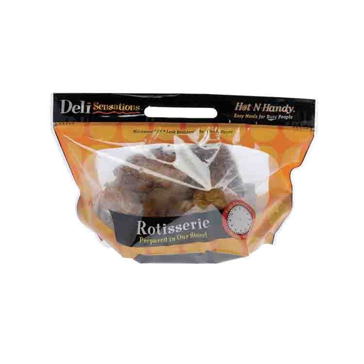 Custom biodegradable pla eco zipper microwavable plastic whole fresh hot grill roasted chicken packing frozen food packaging bag