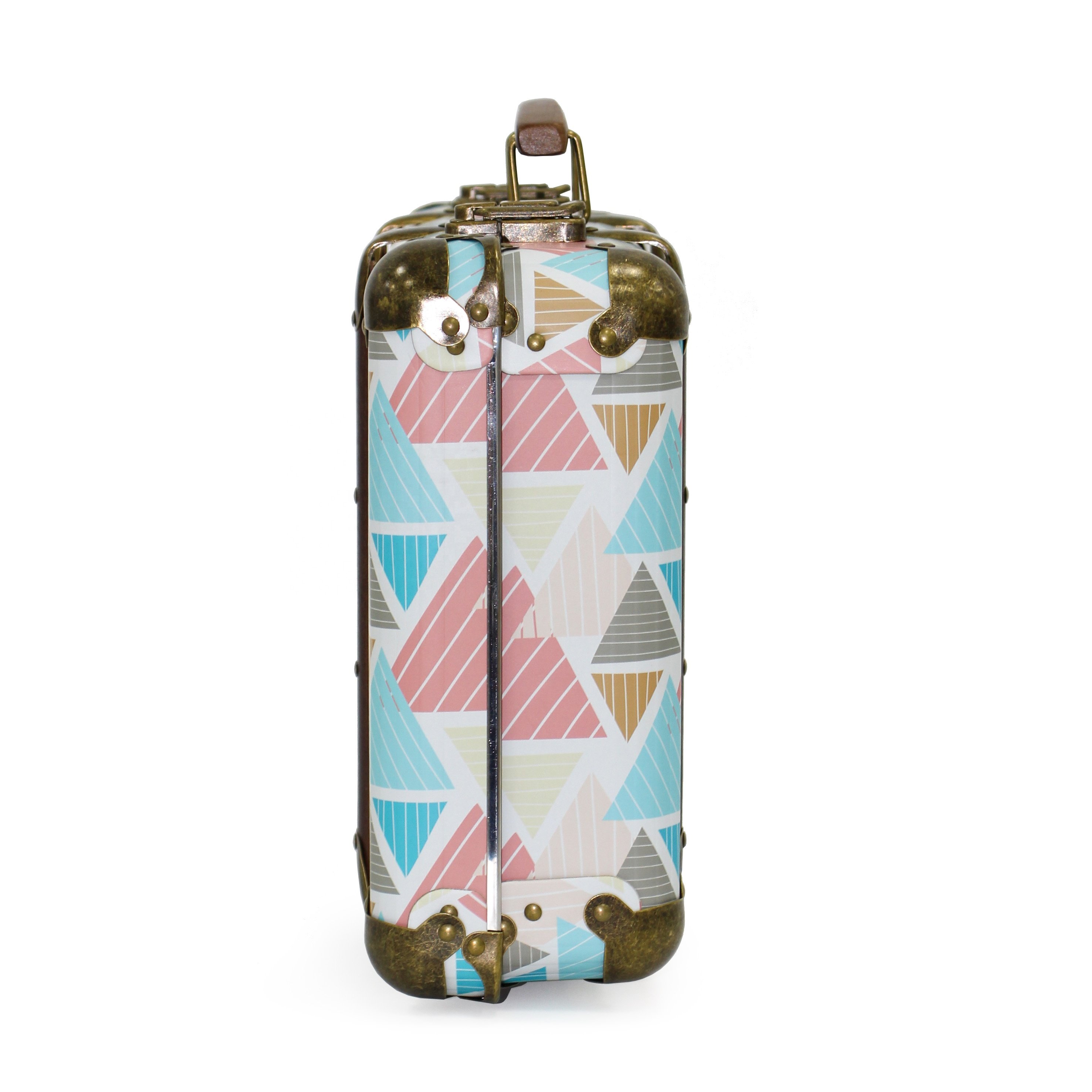 Wedding custom luxury suitcase vintage makeup paper suitcase gift box with handle