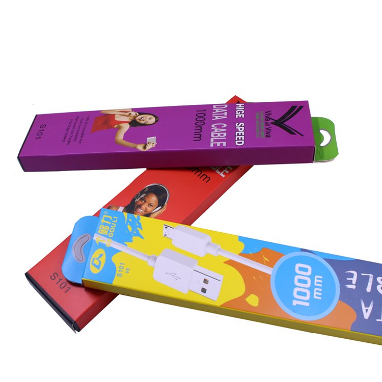 Customized fast double data cable box paper packaging boxes Custom shipping box