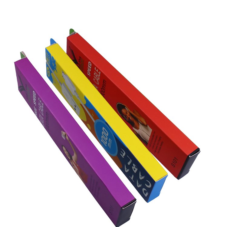 Customized fast double data cable box paper packaging boxes Custom shipping box