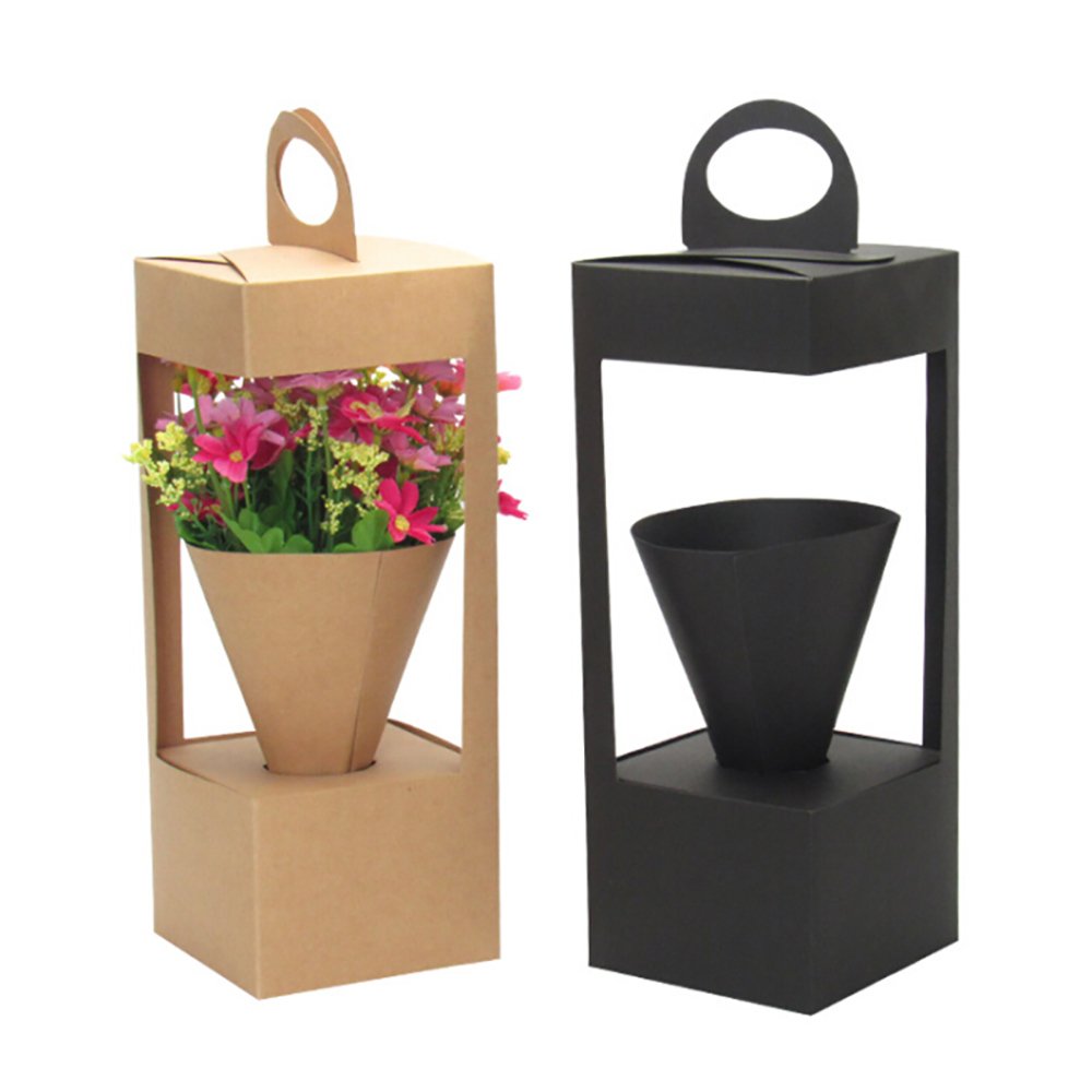 manufacture custom hot selling small kraft paper cheap packaging gift box for flowers bouquet arrangement with logo