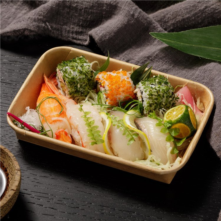 Wholesale Eco-Friendly Disposable Paper Boxes High Quality Paper Sushi box for Food Packaging