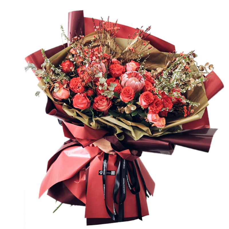 Gift Specific Packaging Solid Color Waterproof Wrapping Paper Fashion Bouquet Thickening High-quality Packaging Paper 56x56cm
