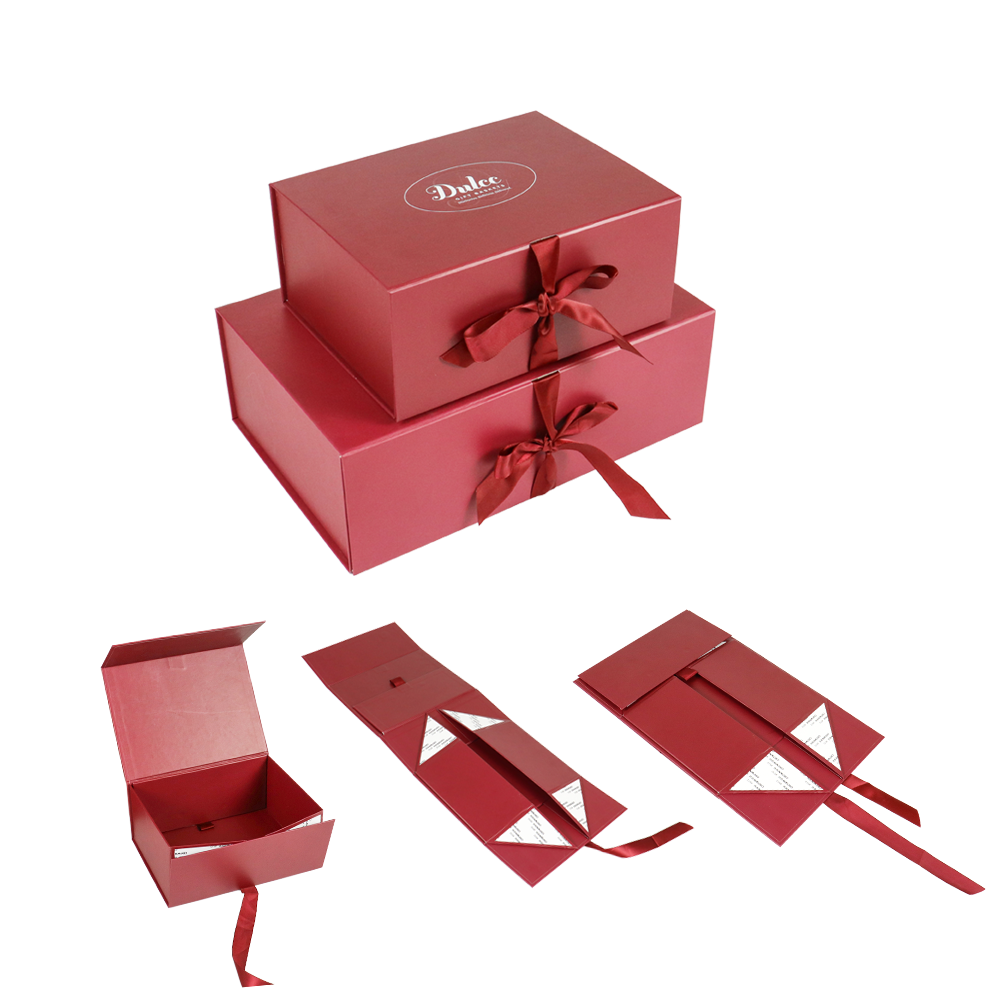 luxury folding gift box classic black large magnetic packaging paper carton boxes 21x12x5 reusable collapsible folding crate box