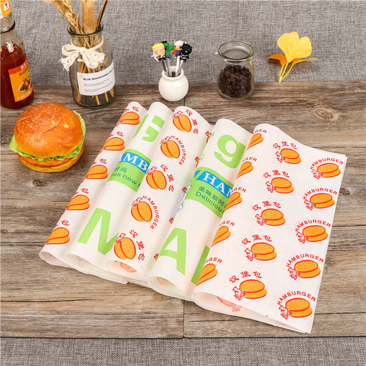 Hamburger Packaging Paper Printing Wrapping Paper Sandwich Greaseproof Food Grade Paper