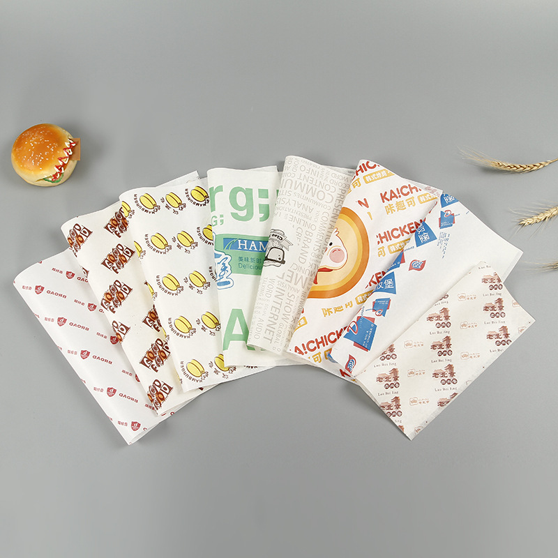 Hamburger Packaging Paper Printing Wrapping Paper Sandwich Greaseproof Food Grade Paper