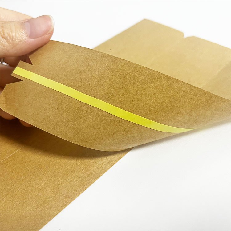 With easy tear strip Self adhesive kraft paper sealing tape custom