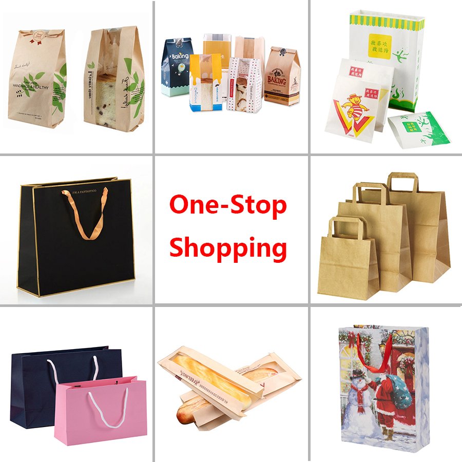Wholesale Custom Luxury Craft Gift Brown White packaging Bolsa De Papel Printed Shopping Bag Kraft paper Bags With Your Own Logo
