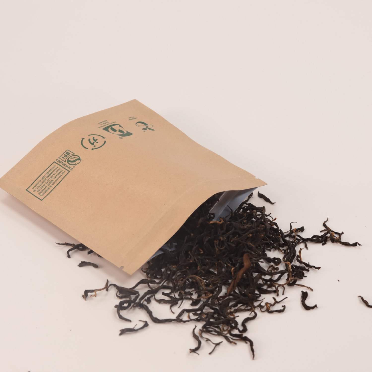Eco PLA Compostable Stand Up pouch Craft Brown Bag Custom Logo Biodegradable kraft Ziplock Food Packaging Paper Bags with Window