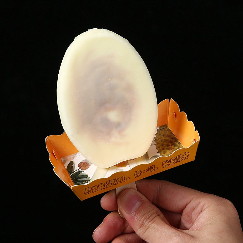 Soporte De Papel De Helado Customized Logo Drip Free Popsicle Paper Tray Rectangle Anti-drip Ice cream Paper Box Holder