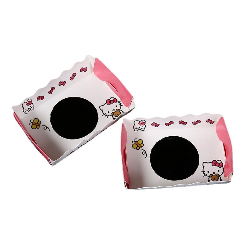 Soporte De Papel De Helado Customized Logo Drip Free Popsicle Paper Tray Rectangle Anti-drip Ice cream Paper Box Holder