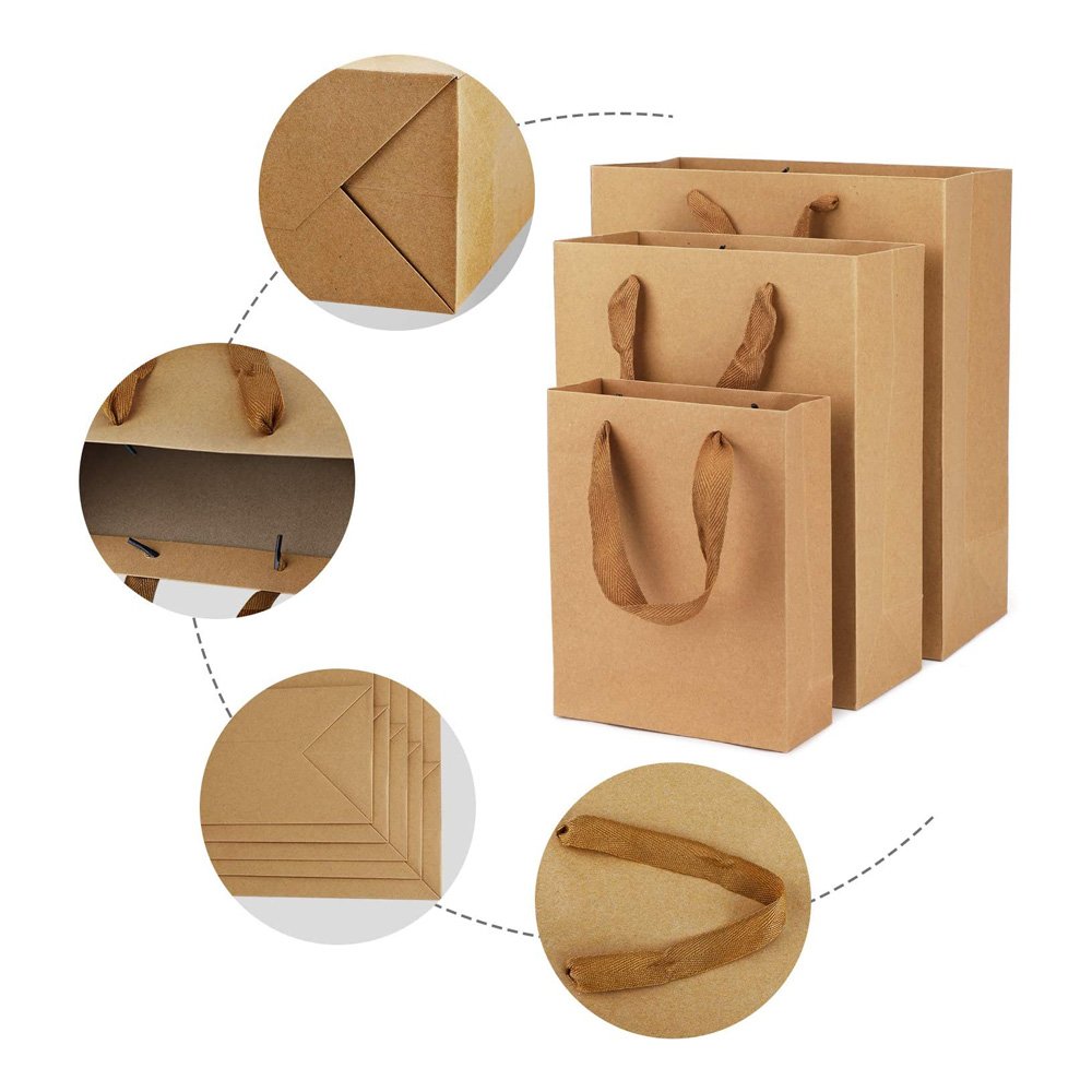 Recyclable kraft brown paper top-ranking product wholesale custom logo eco friendly brown fast food take away kraft paper bag