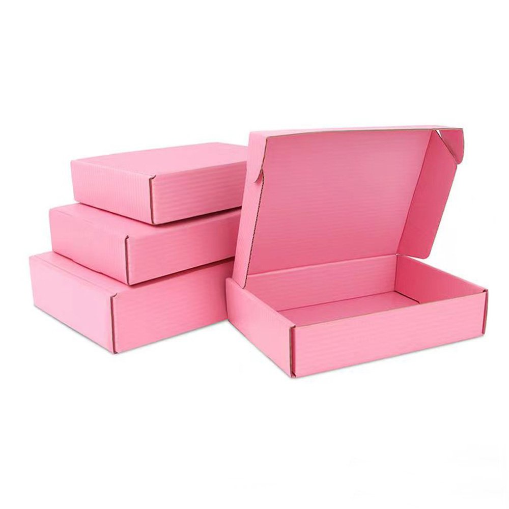 Custom Logo Pink Shipping Boxes for Small Business Small Corrugated Mailer Cardboard Boxes for Packaging Gift Boxes