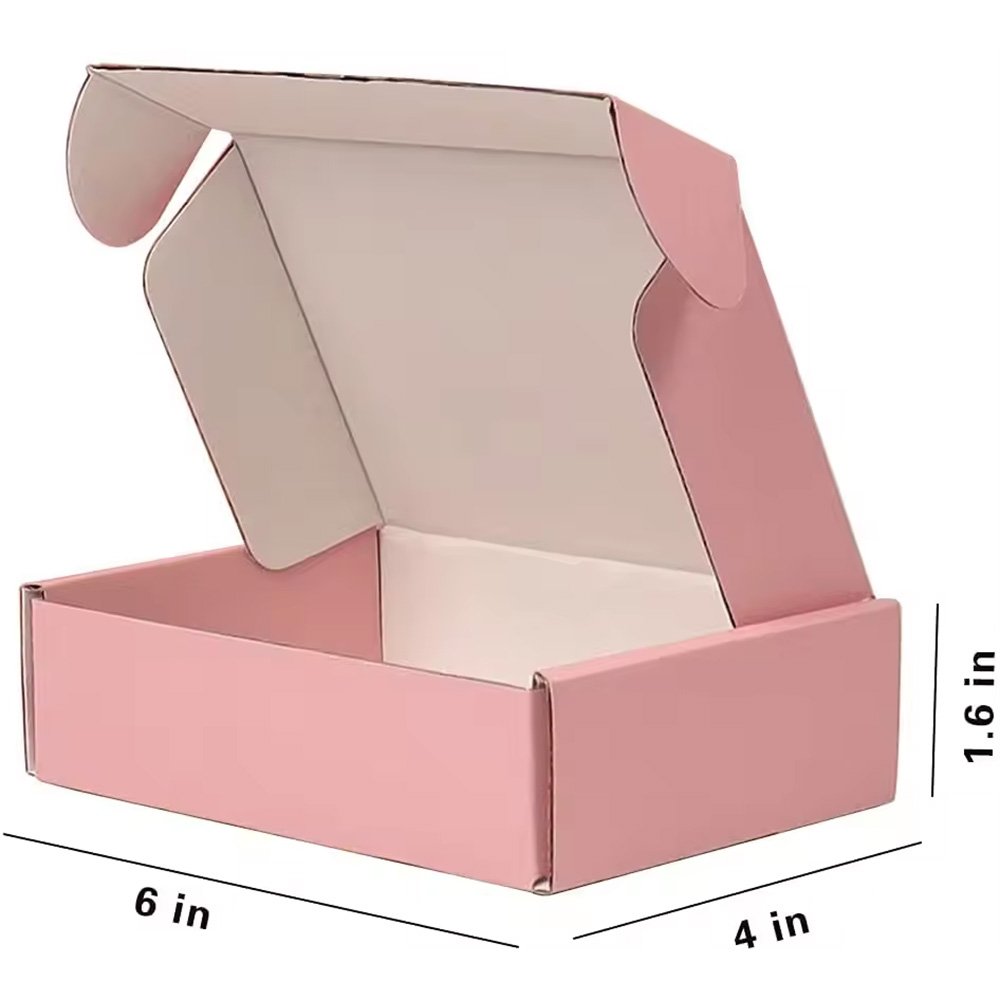 Custom Logo Pink Shipping Boxes for Small Business Small Corrugated Mailer Cardboard Boxes for Packaging Gift Boxes