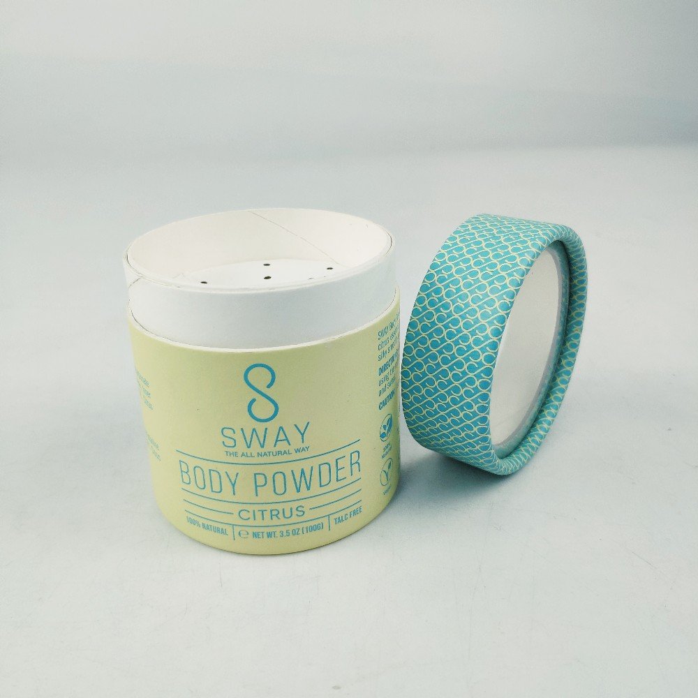 Biodegradable Cardboard Container Jars With Sifters Shaker Paper Tube For Cosmetic Loose Powder Dry Hair Shampoo Powder