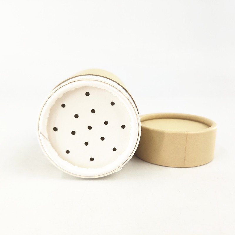 Biodegradable Cardboard Container Jars With Sifters Shaker Paper Tube For Cosmetic Loose Powder Dry Hair Shampoo Powder