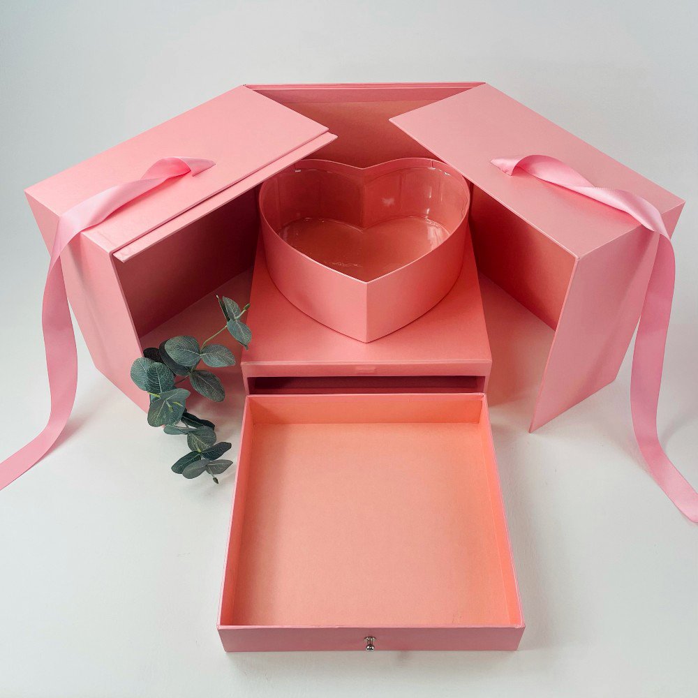 balloon flower box Fresh Color Paper Cardboard flower gift box luxury Rose Chocolate Gift box flower rose Printing Service