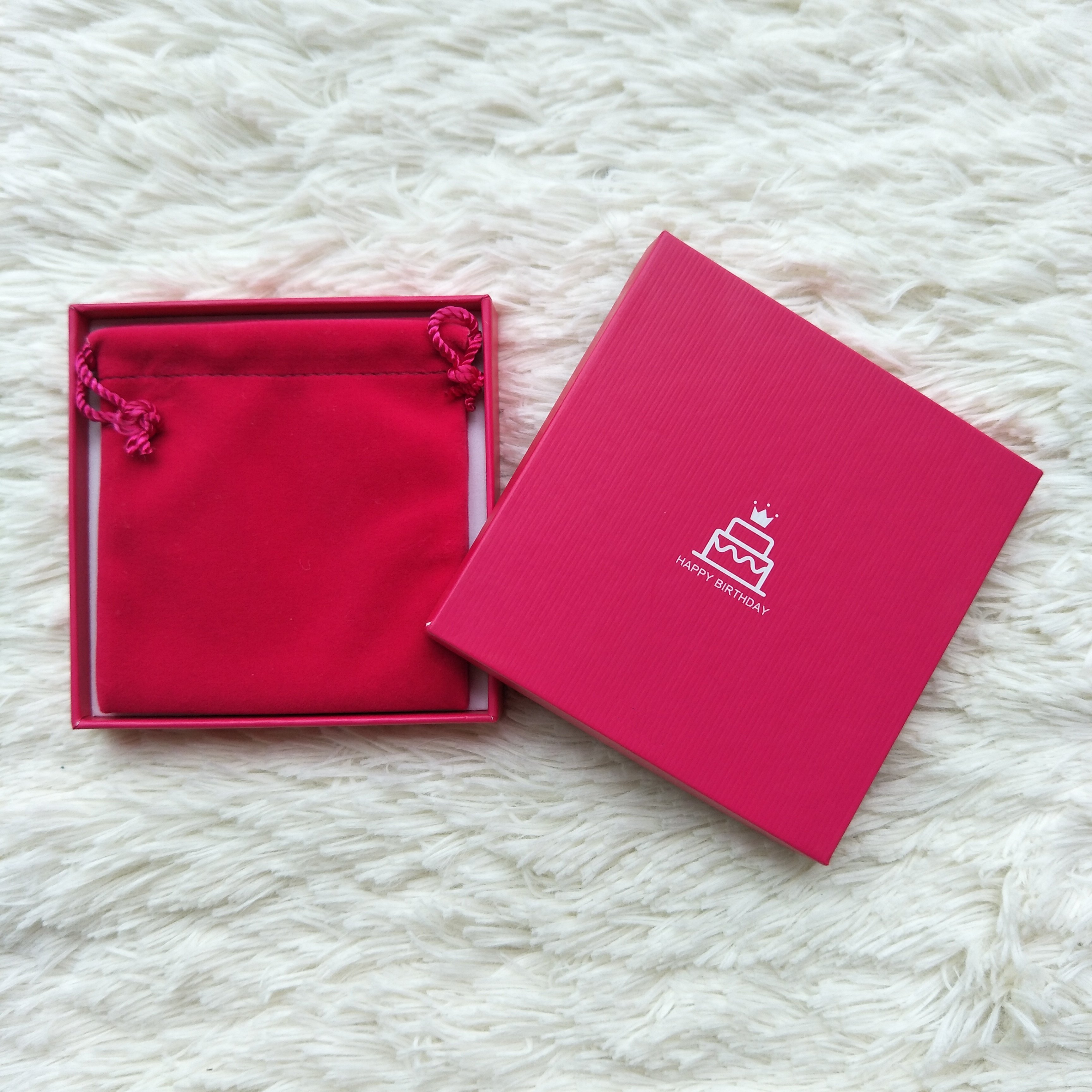 Luxury red pink cardboard nice box jewellery necklace ring packing custom logo gift paper jewelry box jewelry packaging