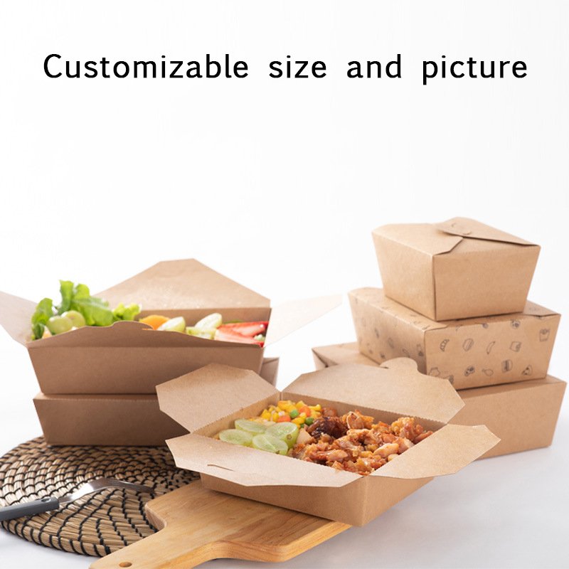 eco friendly packaging food box takeaway custom disposable paper fast food box paper container paper bowl