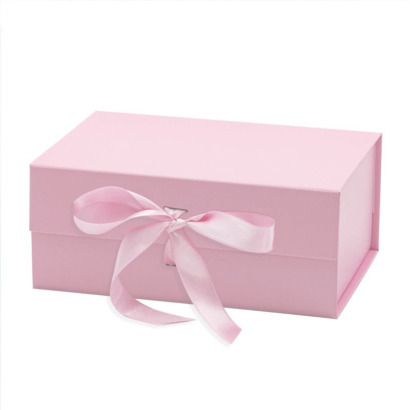 Customization Luxury Magnetic Folding Storage Paper Packaging Gift Box With Ribbon Closure