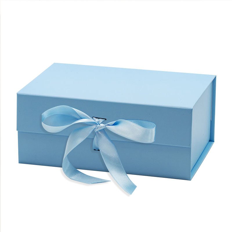 Customization Luxury Magnetic Folding Storage Paper Packaging Gift Box With Ribbon Closure