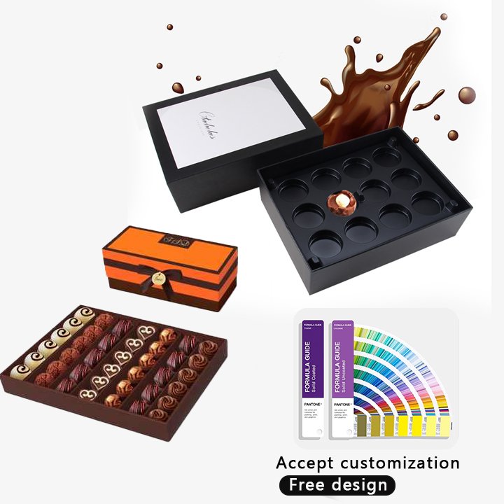 2024 valentine custom size color food grade cardboard chocolate boxes paper packing box for candy cookies sweets gift