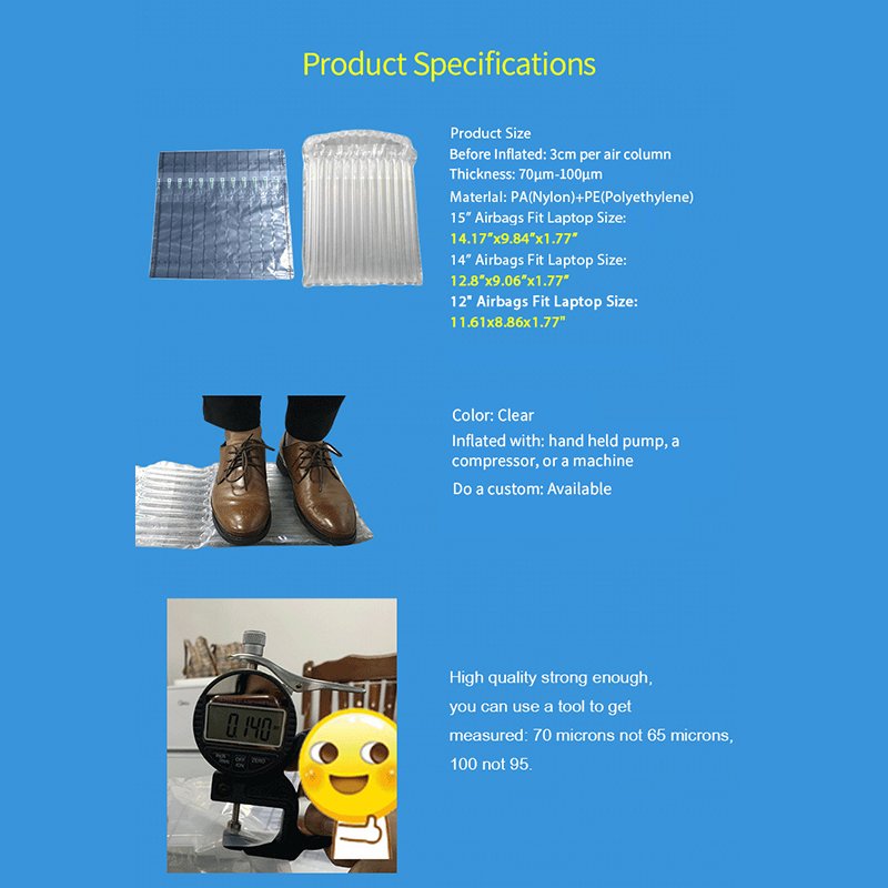 Air Column Bag Protective Package Inflatable Wrap Pack Bubble Bag For Laptop Wine Packaging Material