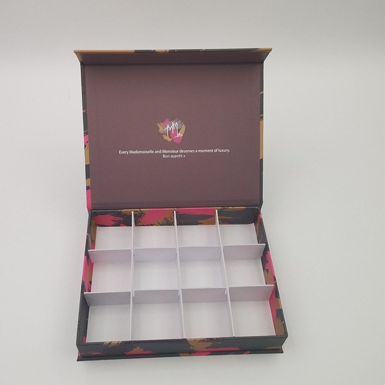 Custom Colored Disposable Macaron Paper Box Durable Degrade for Gift Packaging Stamping Embossing Laminating Printing Handling