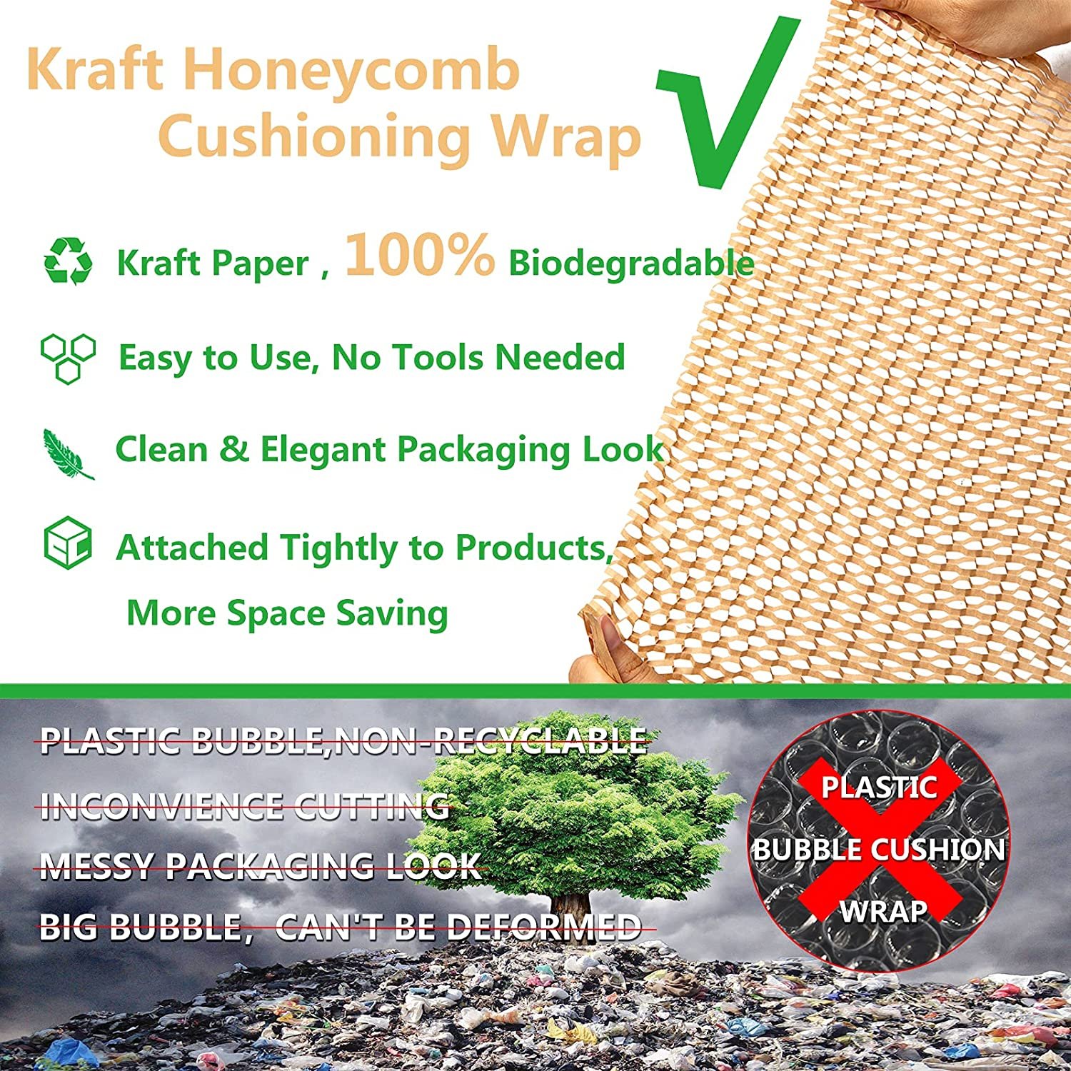 Honeycomb Wrapping Packaging Paper Cushion Pad Protection Cushioning Filler Recyclable Buffer Express Logistic Gifts Packing
