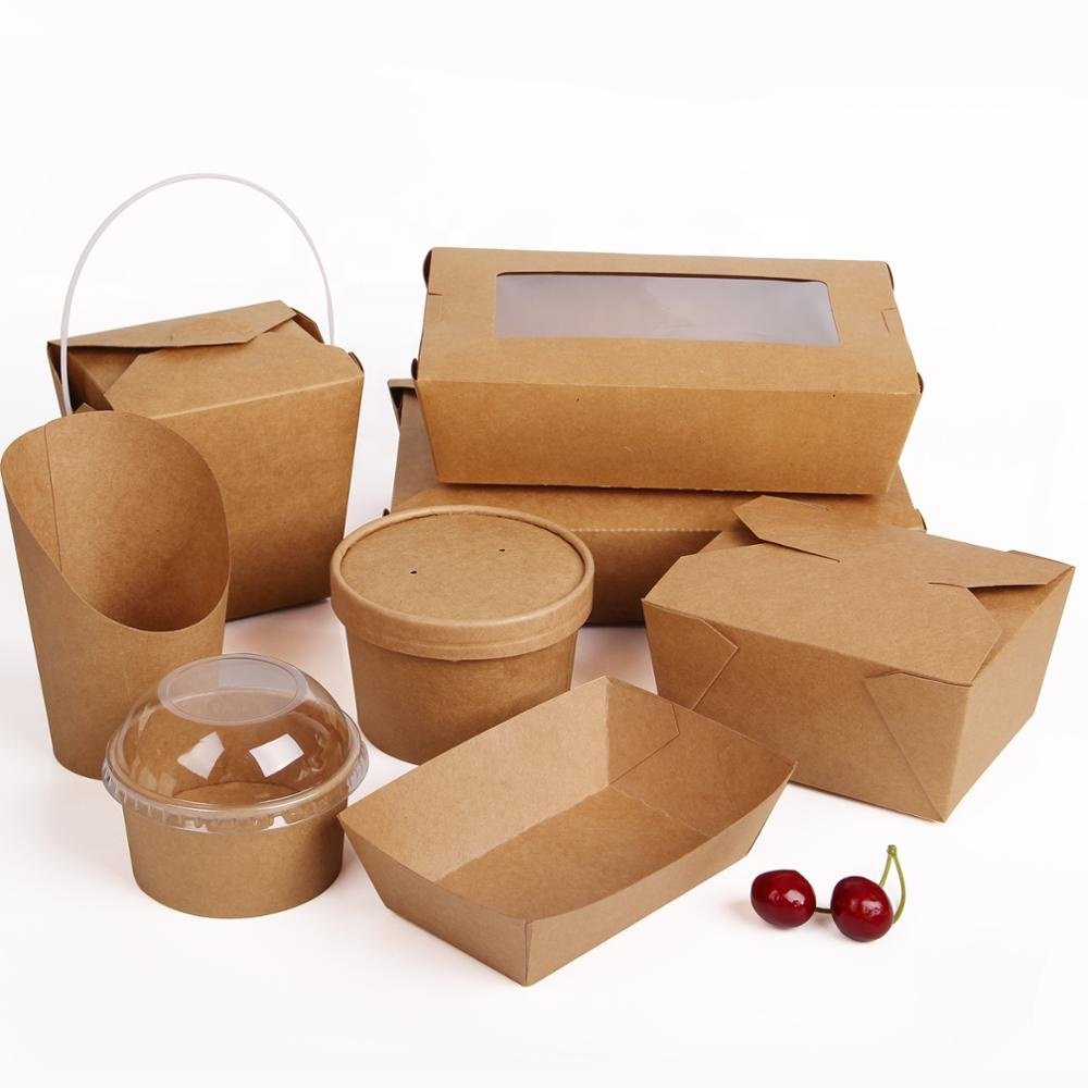 Customized take away doner kebab chips take out lunch food noodle container packaging noodle box