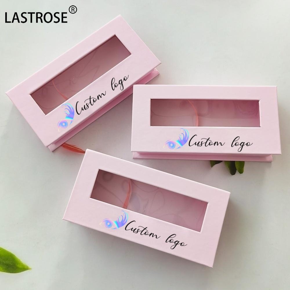 Wholesale Flip Open Window Eyelash Box Luxury Glitter Cardboard Paper Eyelash Packaging Magnetic Box